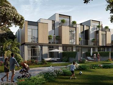 Family townhouses with ample green spaces at Mudon Al Ranim in Dubailand, built by Dubai Properties